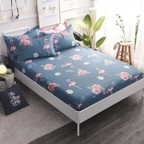 53 New Product 1pcs Cotton Printing bed mattress set with four corners and elastic band sheets - Цвет: huolieniaoqing