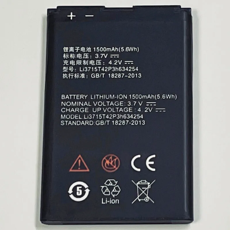 Аккумулятор Li3715T42P3h634254 для ZTE Leo Q1 V765 V765M 3 7 в 1500 мАч | Мобильные телефоны и