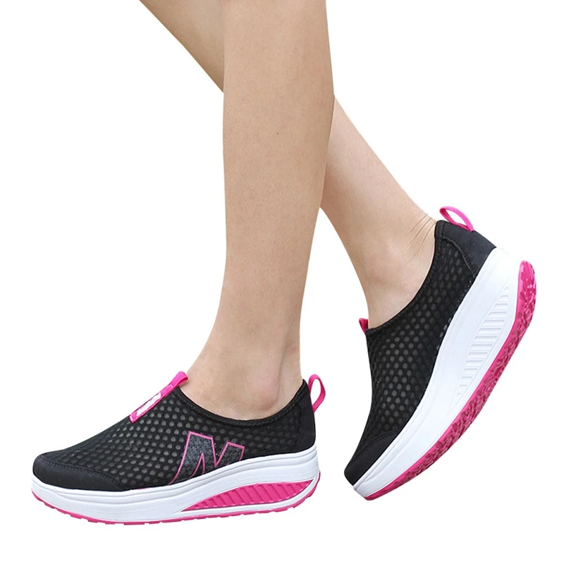 

Fashion Shoes Women Mesh Flat Shoes Sneakers Platform Shoes Women Loafers Breathable Air Mesh Swing Wedges Shoe Breathable Flats