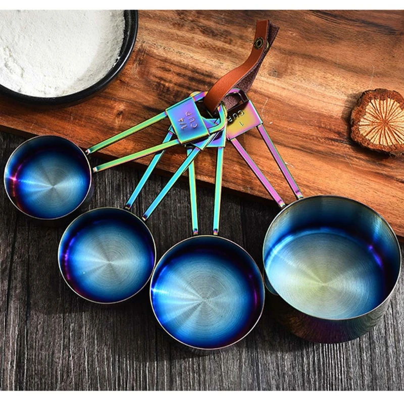 

4pcs/set Stainless Steel Measuring Cups Cooking Baking Tea Coffee Cup Measure Tools Kitchen Accessories