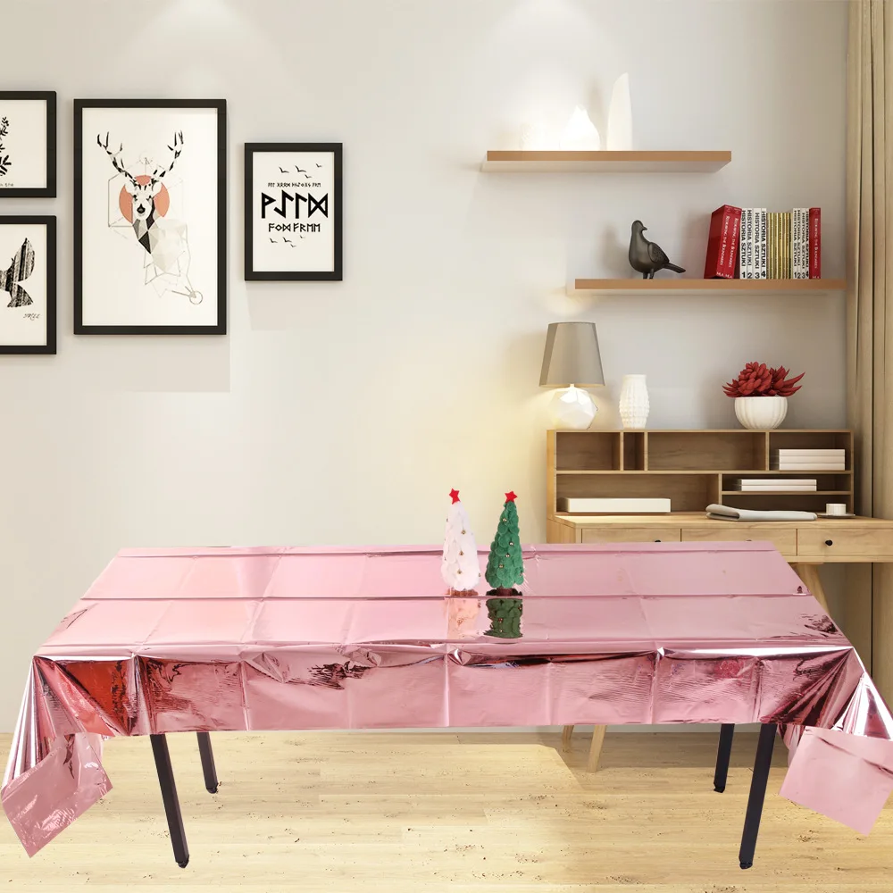 

Christmas Party Tablecloth Birthday Party Wedding Party Decoration Tablecloth Rose Gold Party Waterproof and Oil-Proof Table Mat