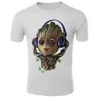 Детская мультяшная футболка Groot, футболка Galaxy Guardian, мультяшное изображение грута, 3D-печать, фотолето