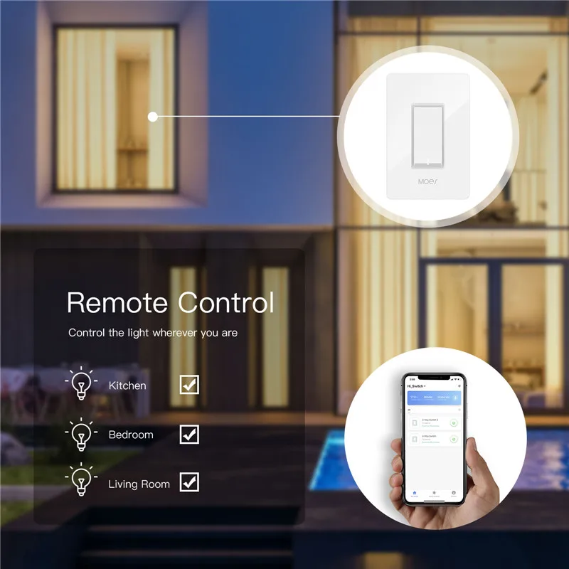 3 Way WiFi умный выключатель света Управление вентилятором приложение дистанционное