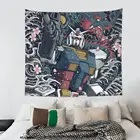 Настенный гобелен с синим драконом Gundam тату гобелен, полиэстеровый гобелен в стиле хиппи, аниме богемный плед, ковер, одеяло, декор для общежития, настенная ткань