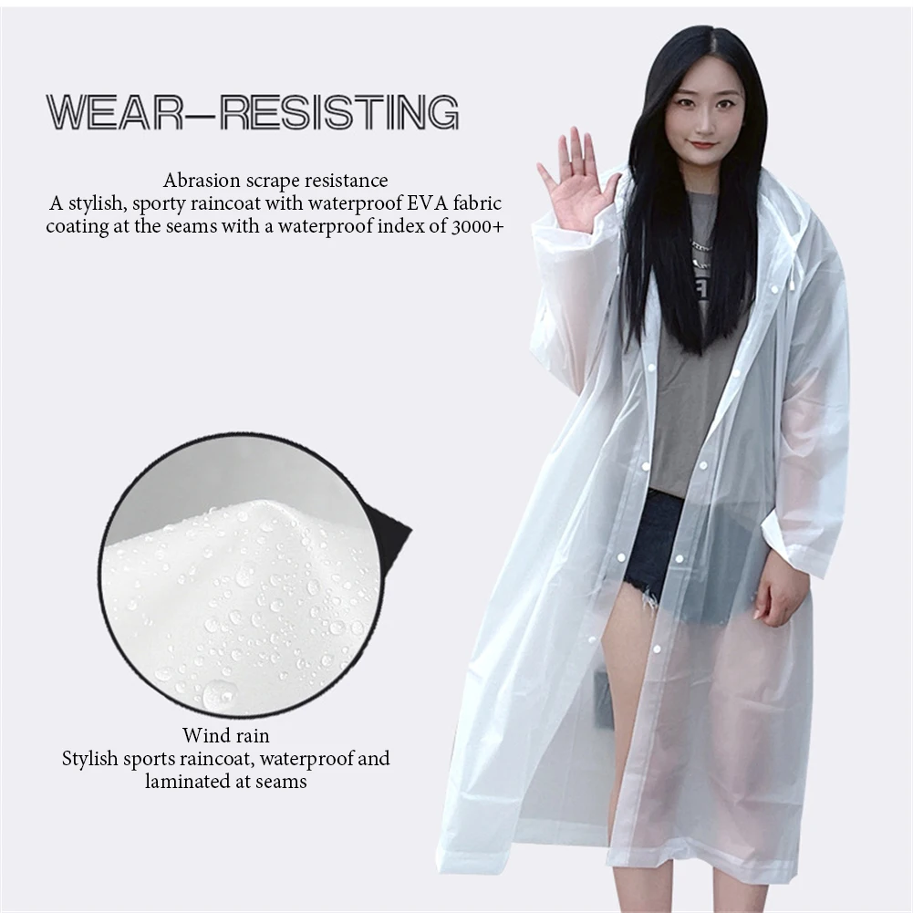 Простой и модный толстый дождевик из ЭВА для взрослых мужчин женщин цветной