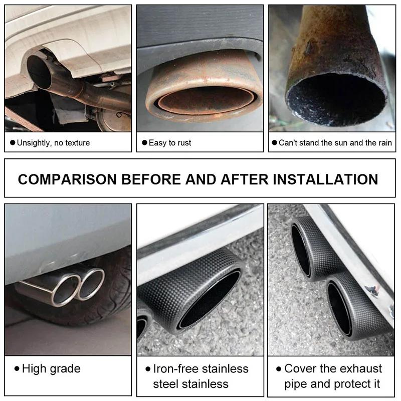 Dasbecan Y Модель двойная неравная выхлопная труба универсальная с закругленными