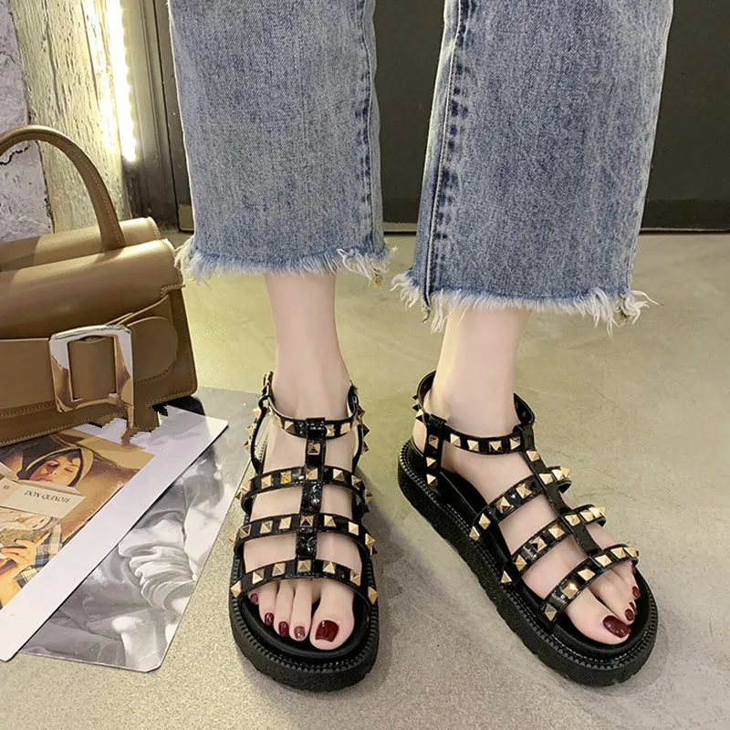 

Clear Heels 2021 Summer Female Sandal Muffins shoe Sale Of Women's Shoes Clogs Wedge Med Girls Gladiator Flat New Comfort Thick