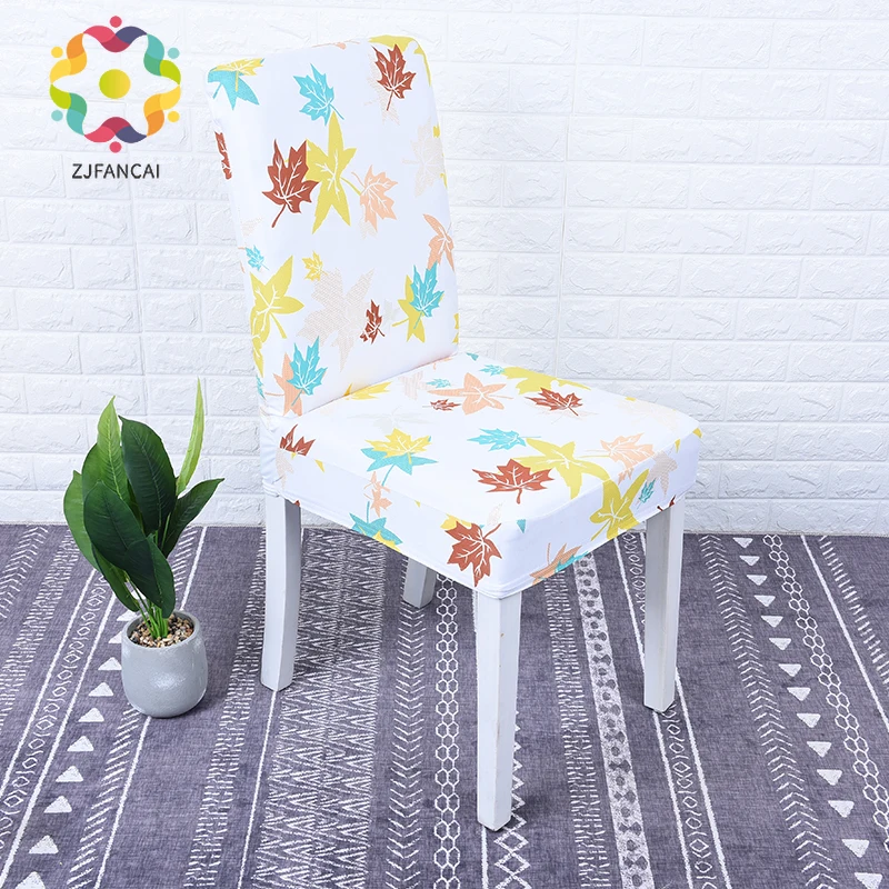 1 / 2 4pcs printing hotel banquet polyester chair cover detachable washable and wear resistant seat | Дом и сад