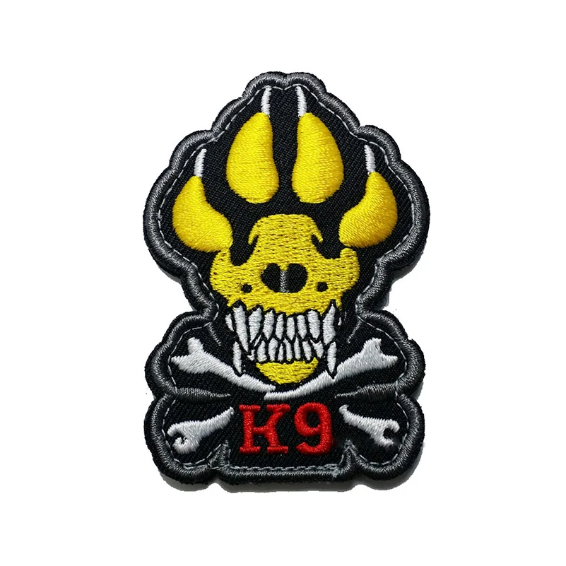 K9 Yellow 7X4.8 CM Сервис собака Рабочая обучение вышитые патчи для поддержания боевого духа Патчи ПВХ вышивка значки K9 аппликация "собака" для шлейка для домашних животных - Цвет: K9 Yellow 7X4.8 CM