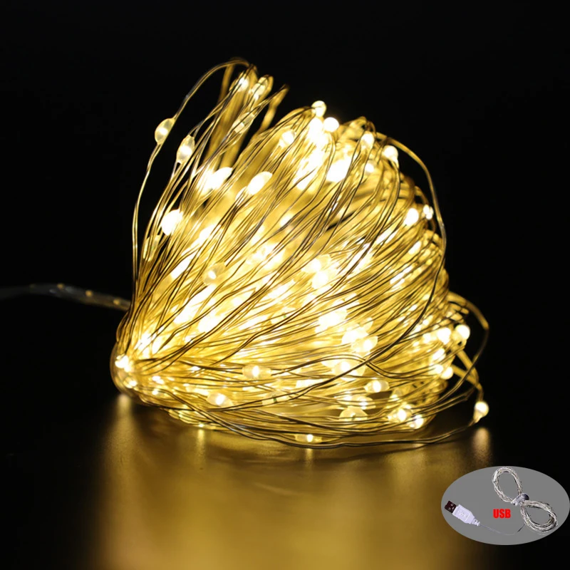 

2021 1/2/3/5/10M Copper Wire LED String Lights Holiday Lighting Decoration Christmas Decorations Curtain Decorative Lights