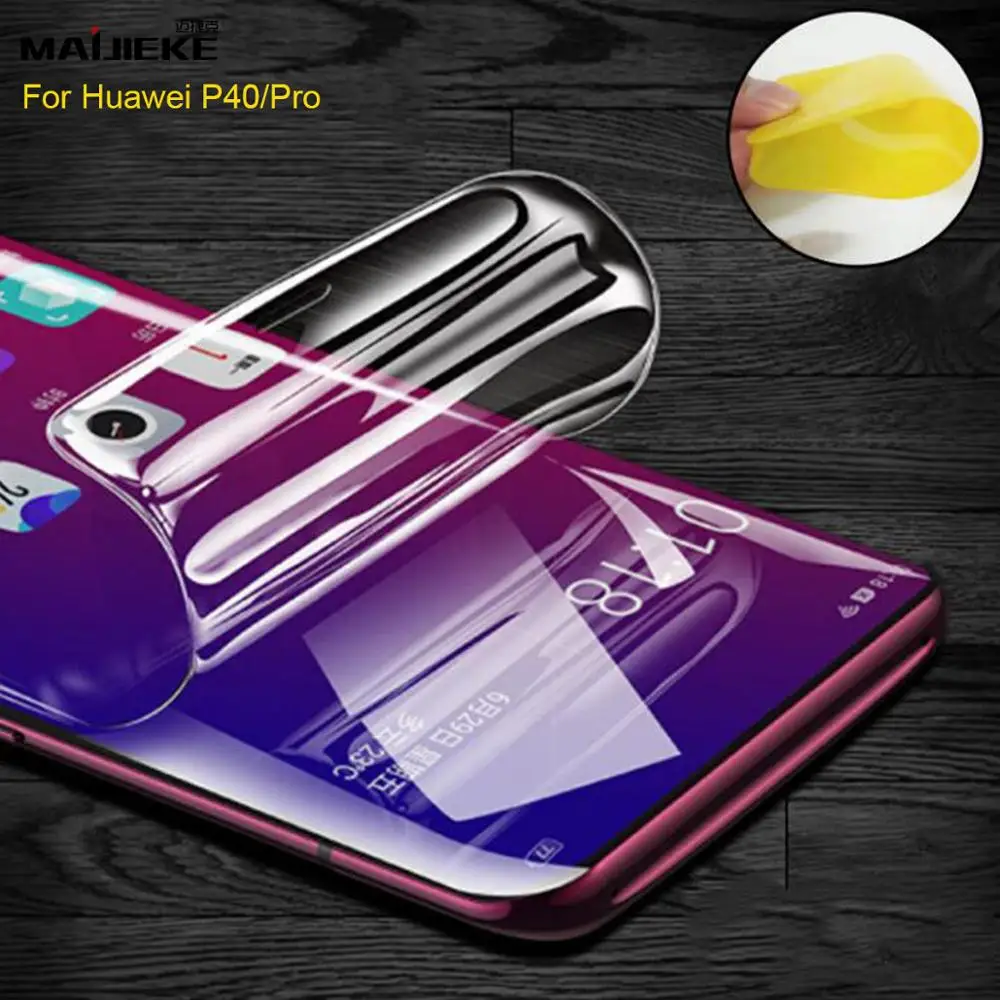 10D Передняя Гидрогелевая пленка для Huawei p40 pro Полное покрытие нано Защита экрана