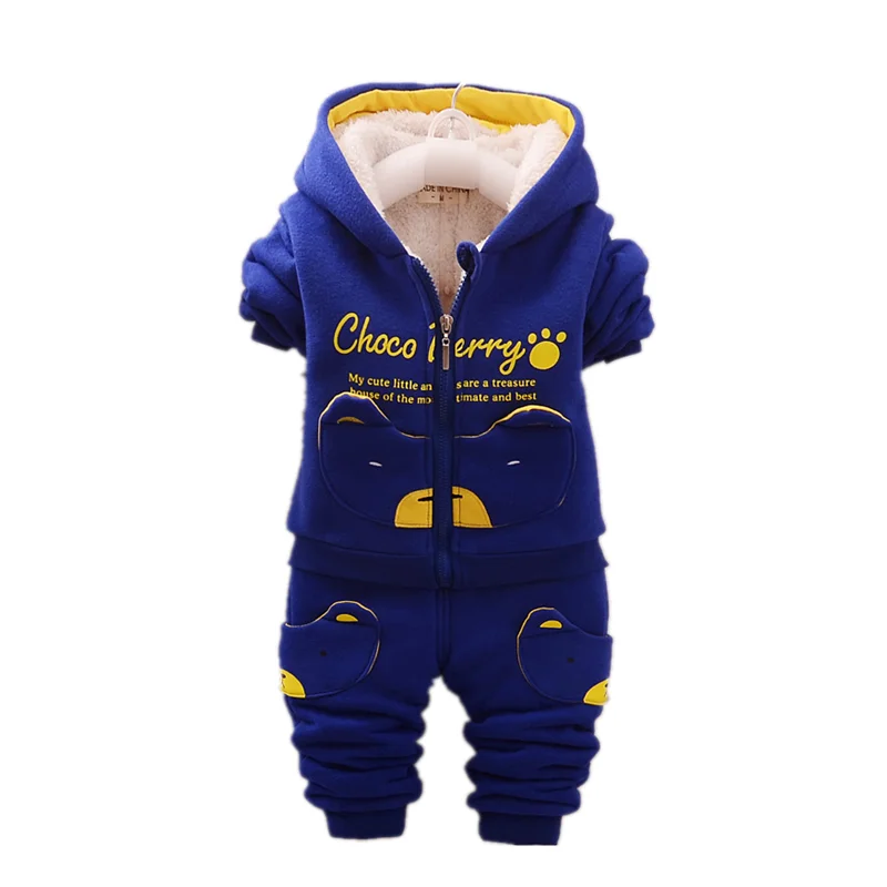 

Autumn Winter Baby Girls Clothes Children Boys Thicken Warm Hooded Jacket Pants 2 Piece Toddler Fashion Clothing Kids Tracksuits