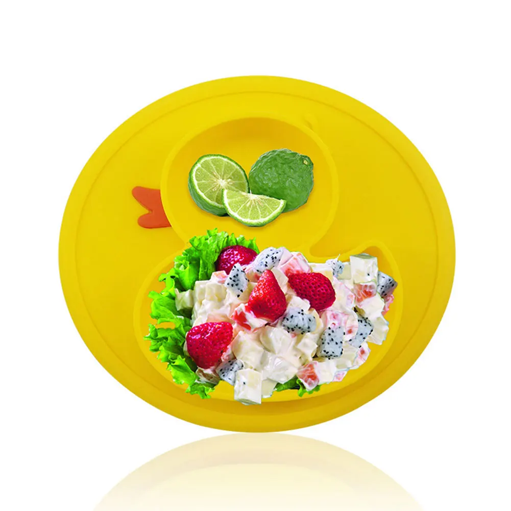 

Детская утка, силиконовая тарелка, подстилка для малышей, для дома, путешествий, для микроволновой печи, безопасная, с сильным всасыванием, д...