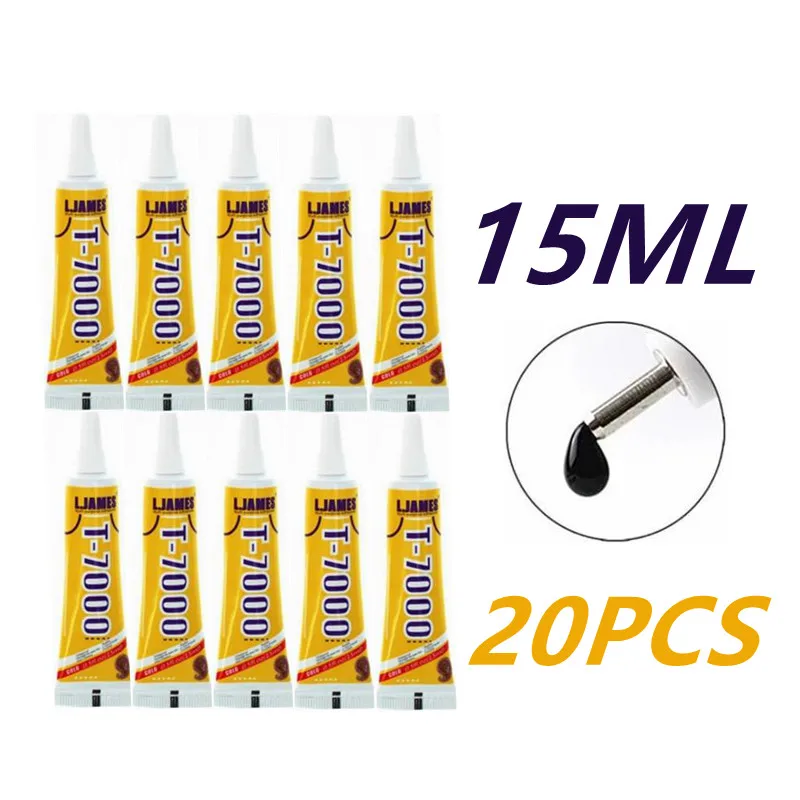 

20Pcs T7000 15ml Mobile phone screen Superglue t-7000 adhesive telephone glass glue repair point diamond jewelry DIY glue