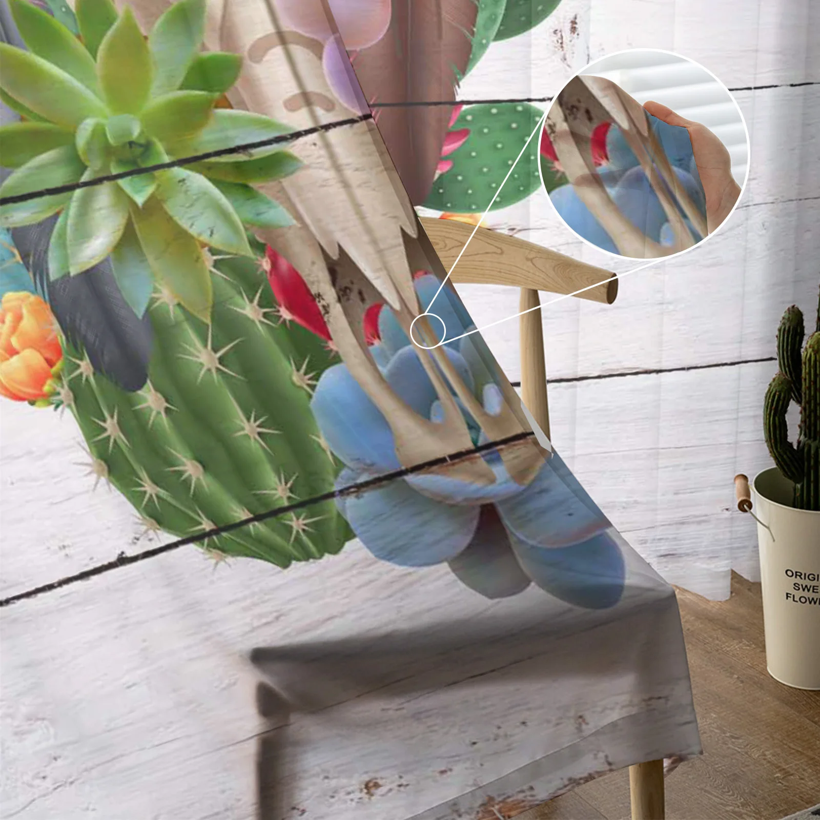 Кактус суккуленты череп дерево животные вуаль тюль прозрачные Занавески для