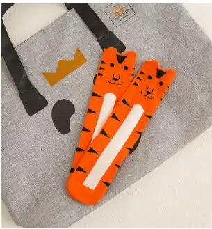 The tiger Детские гетры; ; Детские гетры до колена с рисунком Тоторо для маленьких девочек; хлопковые гетры до колена с принтом лисы - Цвет: The tiger