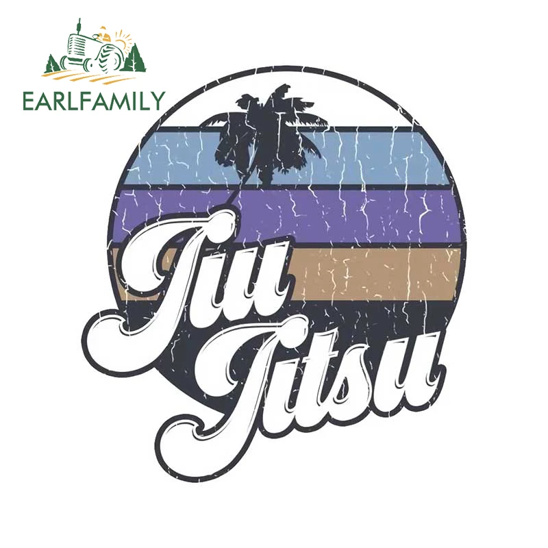 

EARLFAMILY 13cm x 12cm for Jiu Jitsu Car Stickers Fashionable Sunscreen Decals Scratch-Proof Creative Laptop Windows Decor