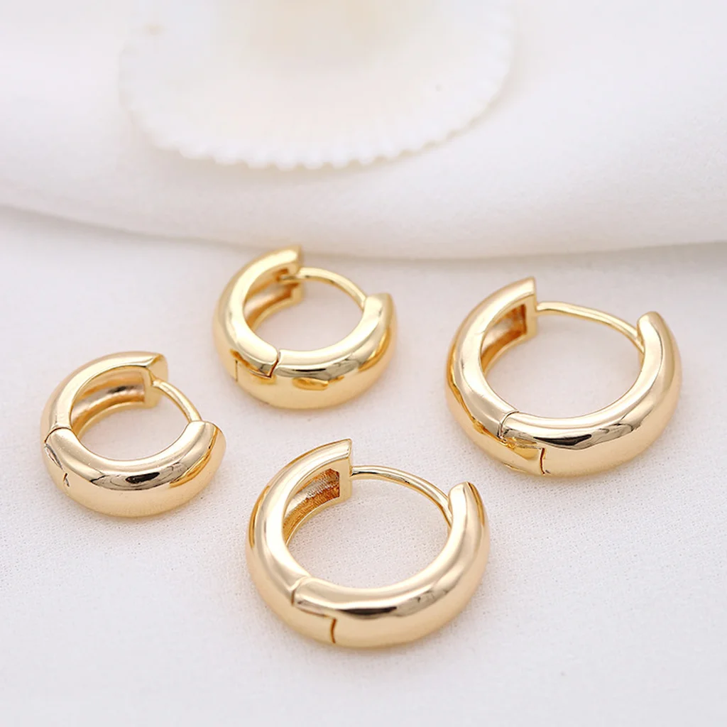 

2021 New Simple Round Circle Hoop Earrings Plated Gold Korean Earring Jewelry Accessories For Women 2021 New Simple Round Circl