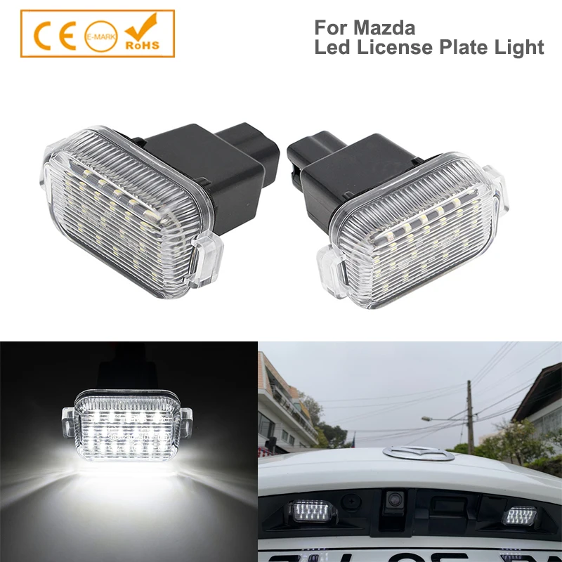 

For Mazda A/T (Aka Mazda6) Mazda3 Hatchback LED License Plate Lights Number Lamps White 18smd Error Free Canbus Car Accessories