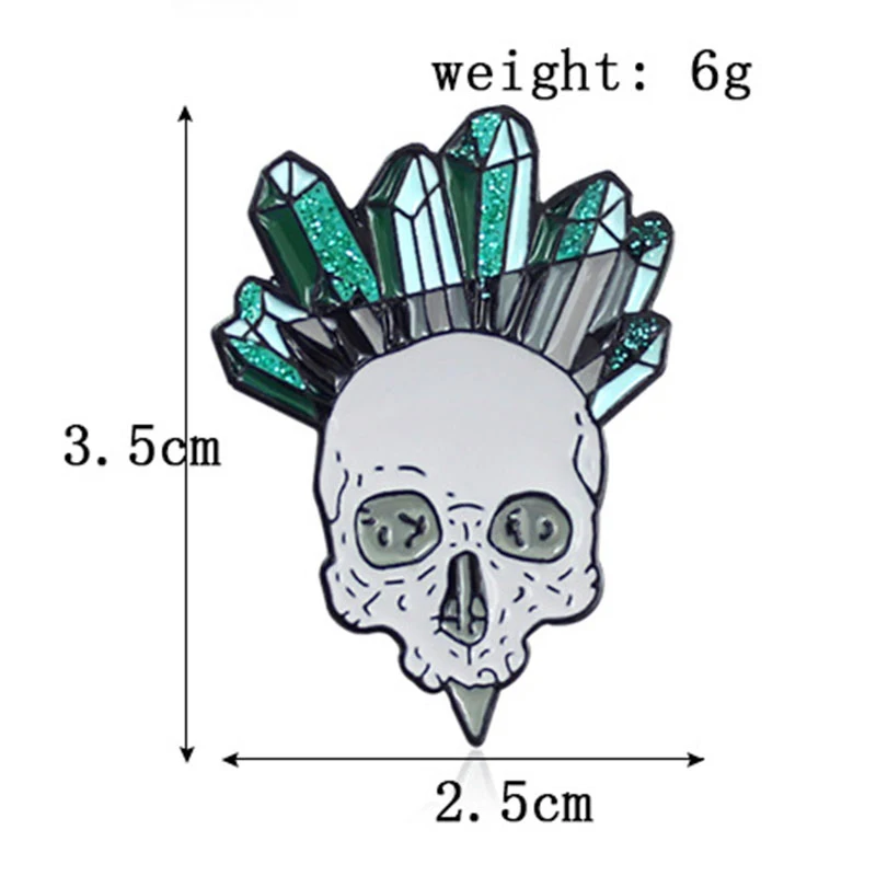 

Halloween Pin Brooches White Skull Enamel Pin Collection Skeleton Head Lapel Pins Jeans Shirt Metal Badge Halloween Jewelry Gift