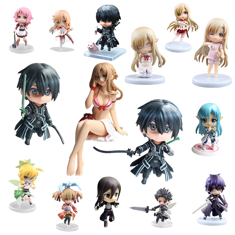 

Меч искусство онлайн Kirito игрушки AsunaYuuki экшн-фигурка модель аниме Silica6-9CM PVC пикантная кукла-девушка подарок Коллекционная фигурка