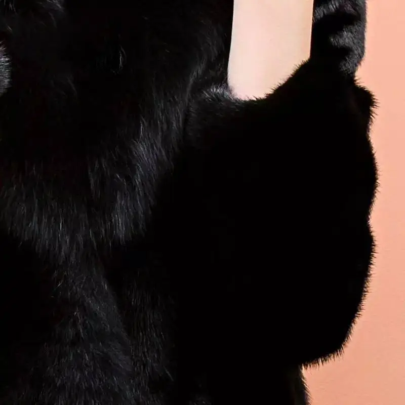 

Women 2019 Winter Real Fox Fur Collar Hooded Natural Mink Fur Coats Female PLush Genuine Fur Overcoat Abrigos Mujer Hiver K375