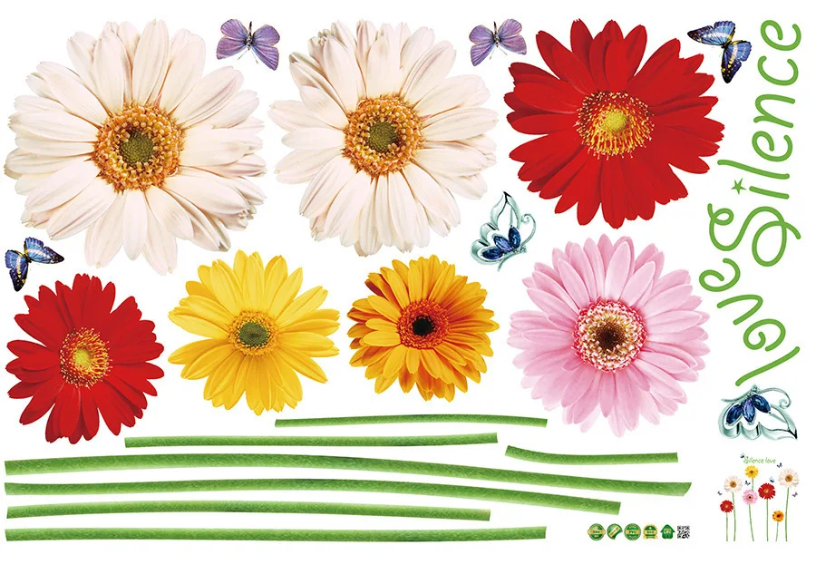 

New color sunflower skirting line bedroom living room Removable Wall Stickers