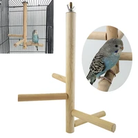 bird perch stick natural wood stand parrot budgie bird cage climbing stairs toys four levels of rotating staircase toys