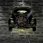 Автомобильные настенные часы в стиле ретро, классические настенные часы с виниловой пластиной, для дома, спальни, гаража