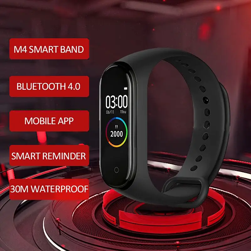M4 Smart band 4 фитнес трекер часы спортивный браслет пульсометр кровяное давление