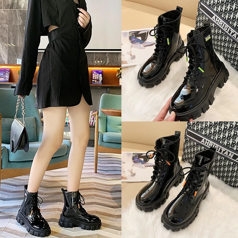 

Женские ботинки Martin на толстой подошве, в британском стиле, Новинка осени 2021, 100, красивые локомотивные ботинки, короткие ботинки в стиле рет...