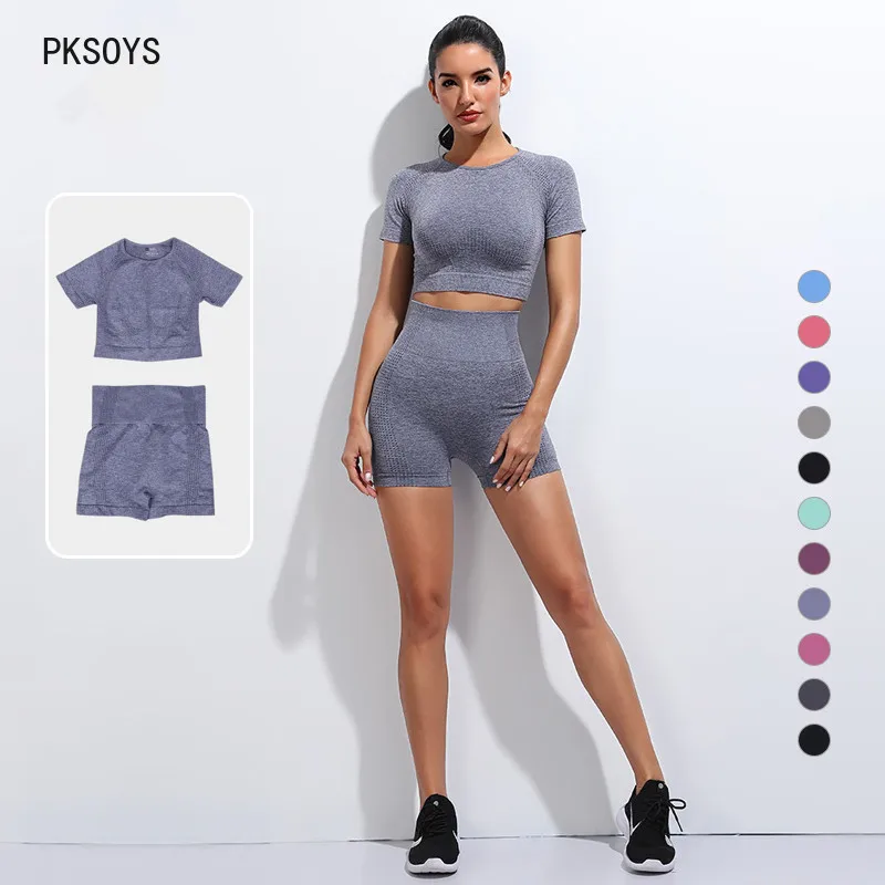 

Seamless Leggings Women 2PCS Yoga Set Running Sport Suits Gym Fitness Sport Outfit for Woman Push Up Leggings for Fitness Tights