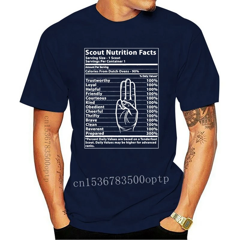 

New Boy Scout Nutrition Label Funny T-Shirt Summer Fashion Men's Short Sleeve T-Shirt
