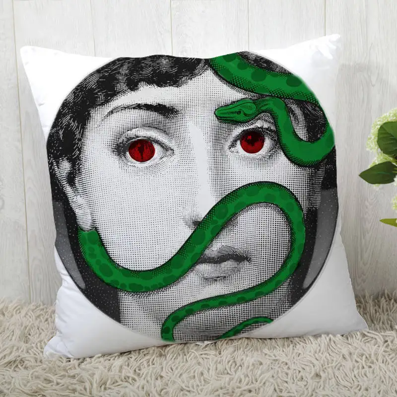 1 Наволочки на заказ итальянские-Fornasetti-серия Art Woman Face квадратная Наволочка на молнии наволочка 40*40 см, 45*45 см(одна сторона - Цвет: 1
