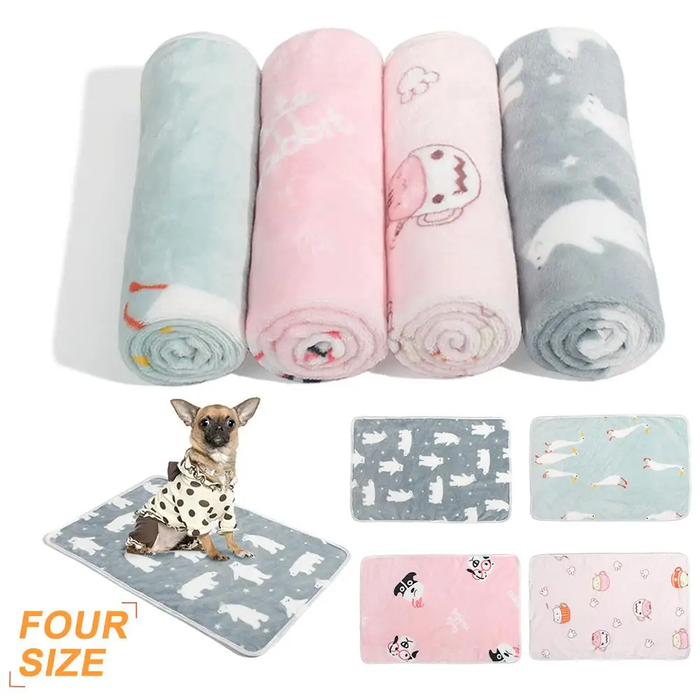 Коврик для животных с мультяшным принтом мягкий теплый флисовый коврик домашних