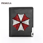 Новый Модный черный кошелек из искусственной кожи с принтом корпорации злых зонтиков, мужской кошелек двойного сложения, держатель для кредитных карт, короткий кошелек для мужчин