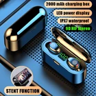 Беспроводные наушники Bluetooth V5.0 F9 TWS, беспроводные Bluetooth-наушники со светодиодным дисплеем и внешним аккумулятором 2000 мА  ч, гарнитура с микрофоном