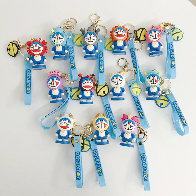 Doraemon 3d стереоскопический мультфильм ПВХ брелок милый Аниме брелки Silicona Para Llaves