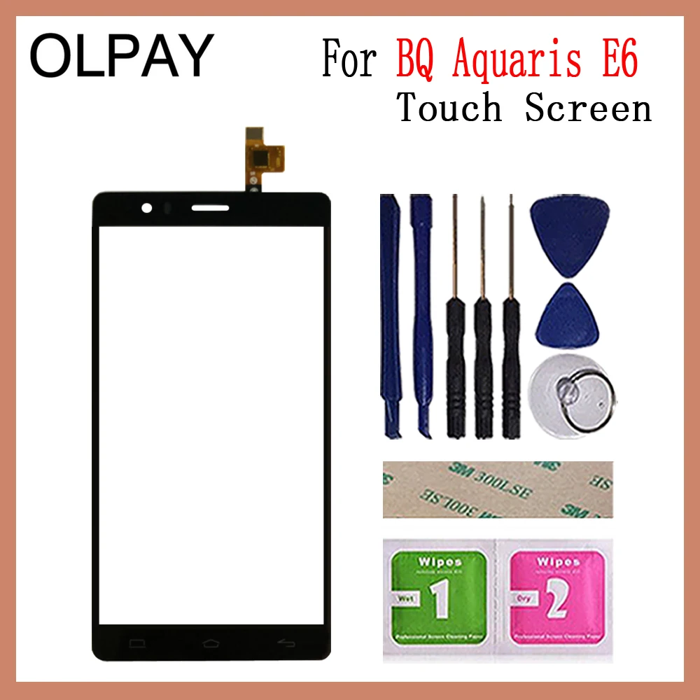 E6 With Tools OLPAY для BQ Aquaris E5 4G HD FHD сенсорный экран дигитайзер для BQ Aquaris E6 FHD Сенсорная панель Сенсорный экран сенсор переднее стекло - Цвет: E6 With Tools
