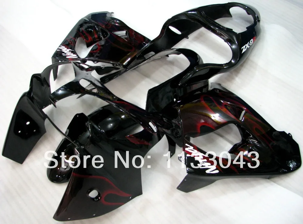 

7gifts+ 100%NEW Red Flame Fairing Kit FOR KAWASAKI NINJA ZX9R 00-03 ZX 9R 00 01 02 03 ZX-9R 9 R 2000 2001 2002 2003 Bodywork #A6