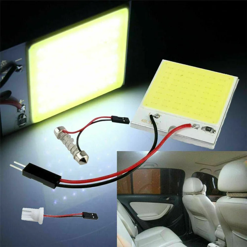 

48 SMD COB LED T10 Interior Panel Light 12V Dome Lamp Bulb 4W Car Accessories Car Panel LED Bulb Car Dome Light Auto Panel Lamp