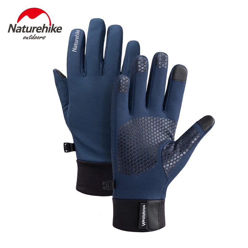 Blue Naturehike новые зимние уличные плюс бархатные теплые перчатки брызгозащищенные сенсорный экран беговые ветрозащитный для езды спортивные перчатки - Цвет: Blue