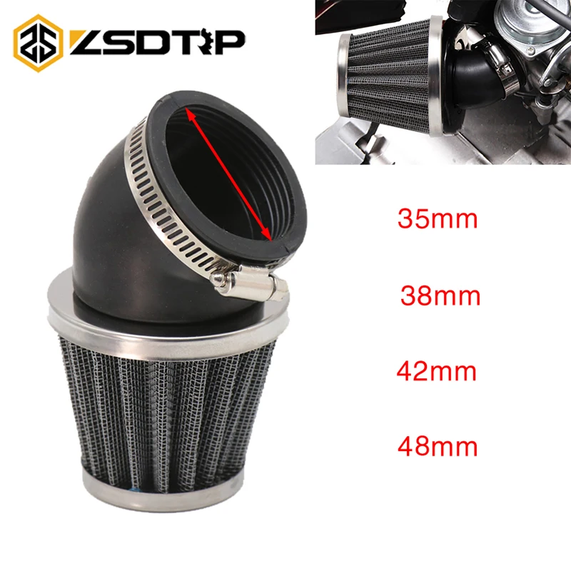 ZSDTRP 45 градусов угловой Воздухоочиститель для мотоцикла воздухоочиститель 35 мм 38