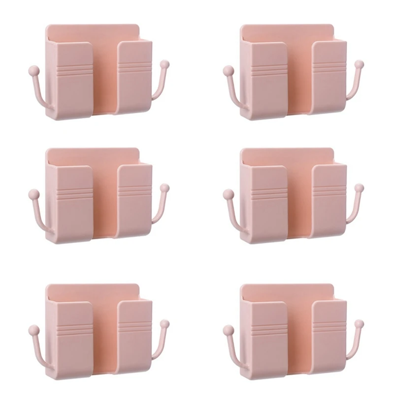 

Настенный держатель для телефона 6 шт., самоклеящийся органайзер для хранения, пластиковая подставка для телефона с дистанционным управлен...