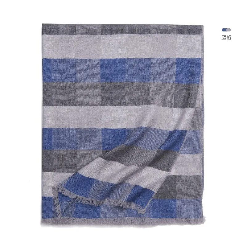 

KMS Autumn and winter business plaid wool scarf cashmere warm scarf for Man Men 70*200cm/130g