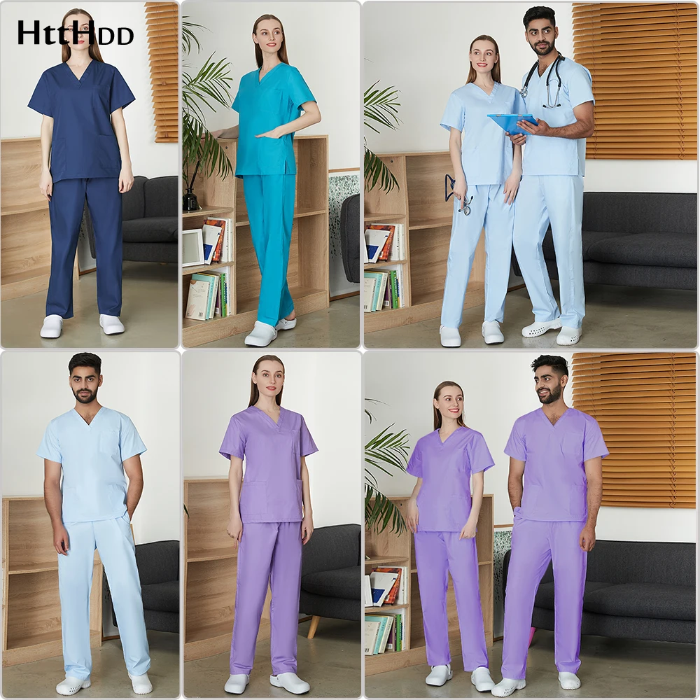 

Unisex suit lab beauty institution scrub medical women's dental care clinic nurse multicolor hospital doctor overalls new style