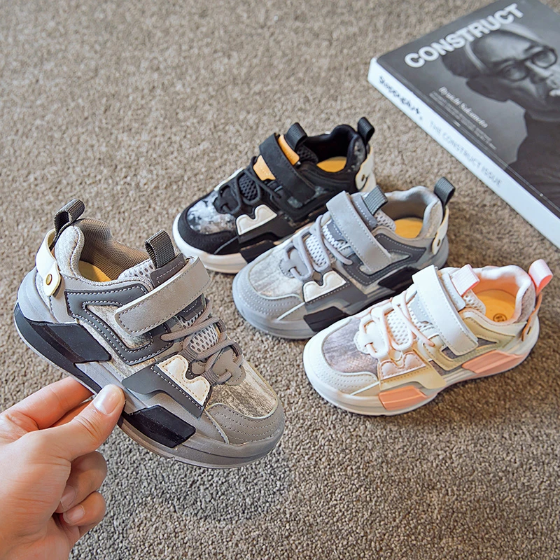 

Кроссовки детские из ПУ кожи, на липучке, демисезонные