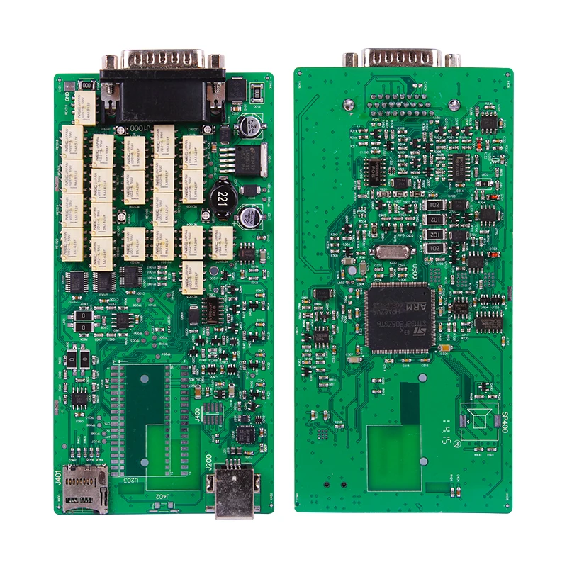 Диагностический инструмент для грузовика Bluetooth/USB одиночный/двойной зеленый PCB OBD2