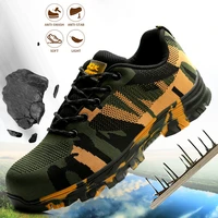camouflage work boots safety shoes steel toe cap sneakers puncture proof men construction industrial shoes military boots