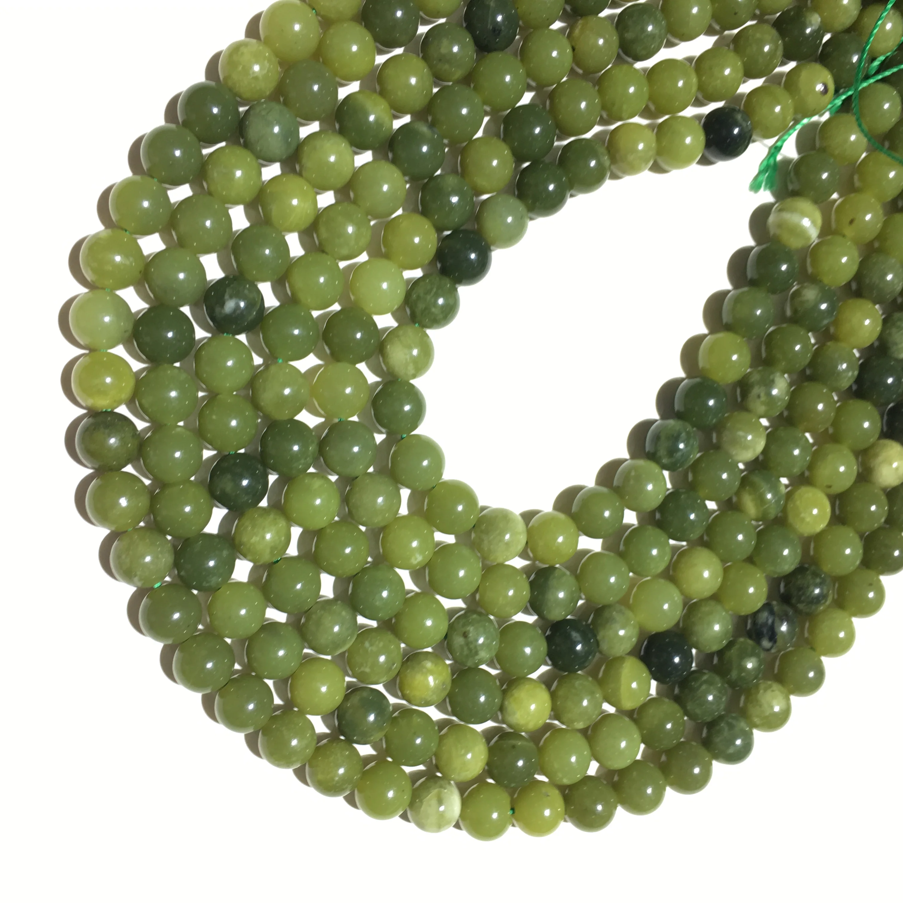 Китайский нефрит халцедон натуральный зеленый камень бисер Исцеление